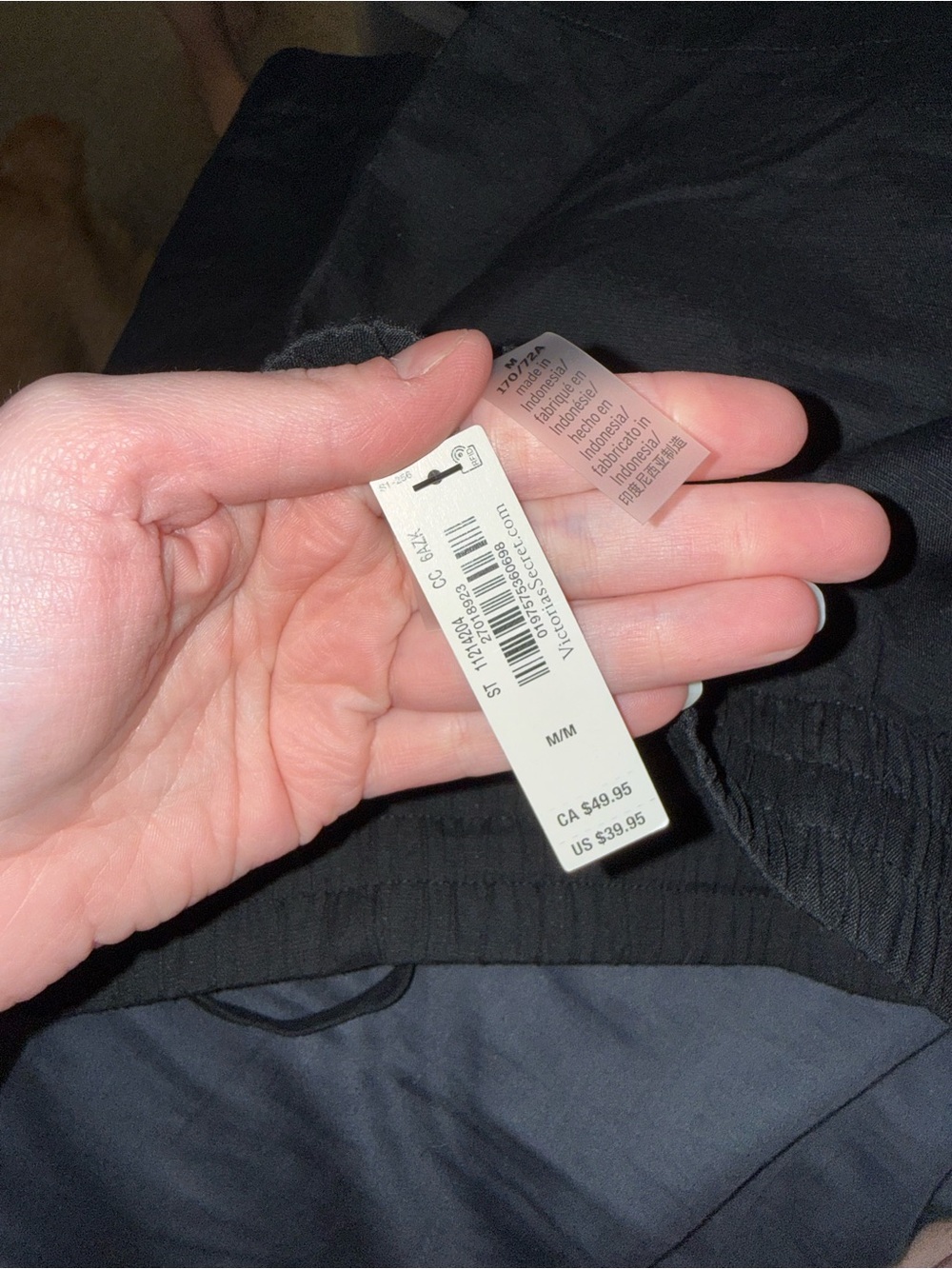 Victoria's Secret Black linen Drawstring Athletic Shorts - Picture 3 of 5